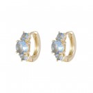 SNÖ OF SWEDEN - Jen Stone Ring Earrings Gold/Light Blue thumbnail