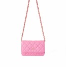 DARK Leather Quilted Mini Bag Bubblegum Pink thumbnail