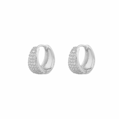 SNÖ OF SWEDEN - Brooklyn Oval Ring Earrings Silver/Clear