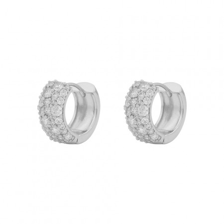 SNÖ OF SWEDEN - Copenhagen Wide Ring Earrings Silver/Clear