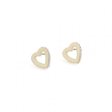 SNÖ OF SWEDEN - Connected Heart Earrings Gold/Clear