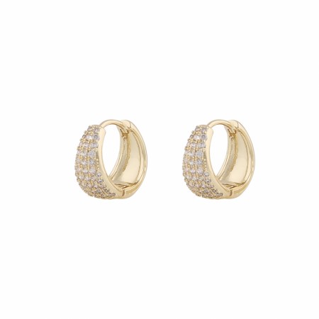 SNÖ OF SWEDEN - Brooklyn Oval Ring Earrings Gold/Clear