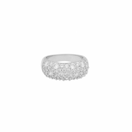 SNÖ OF SWEDEN - Rio Wide Stone Ring Silver/Clear Small