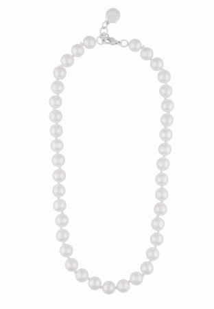 SNÖ OF SWEDEN - Laney Pearl Necklace Silver/White