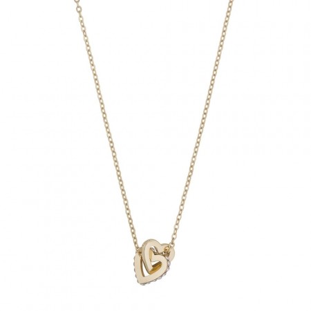SNÖ OF SWEDEN - Connected Pendant Heart Necklace Gold/Clear