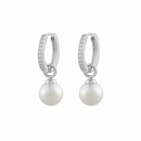SNÖ OF SWEDEN - Core Pearl Earrings Silver/White