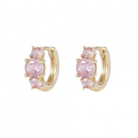 SNÖ OF SWEDEN - Jen Stone Ring Earrings Gold/Pink